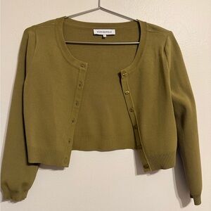 Women's Olive Green Cardigan Sweater